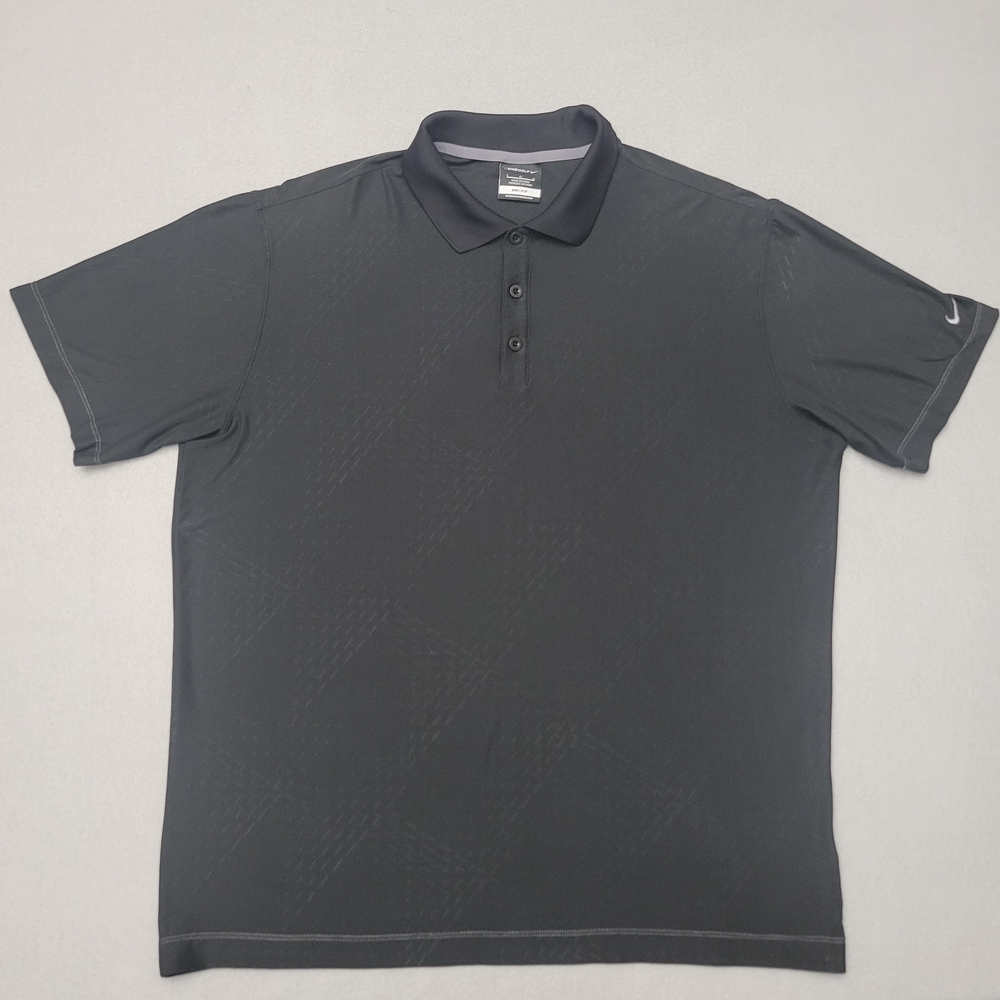 Nike Golf Men's Short Sleeve Polo Shirt Dri-Fit Size Large Black.